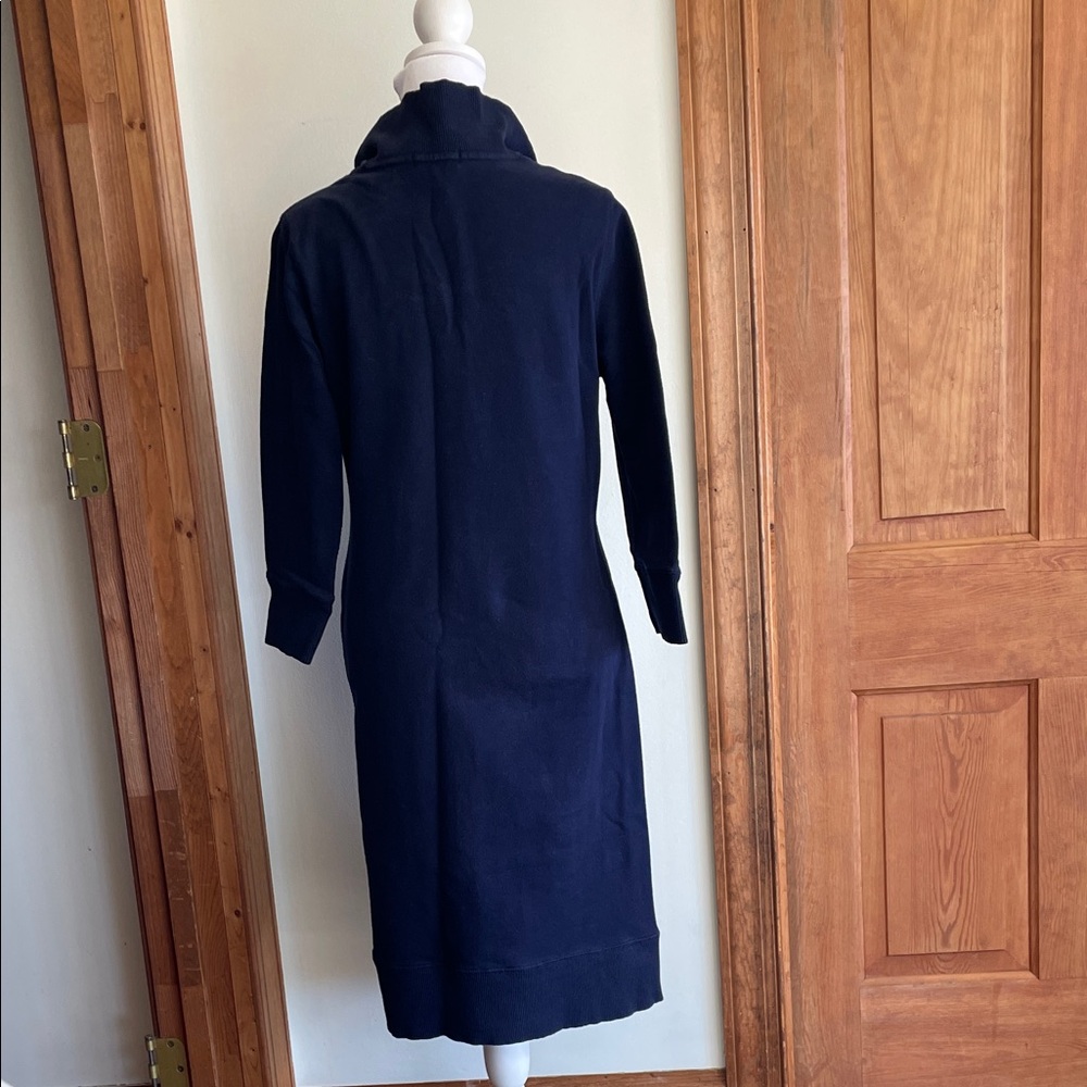 LAUREN JEANS CO. Ralph Lauren Navy Blue Cotton Knit Sweater Dress M Vintage - Picture 9 of 15